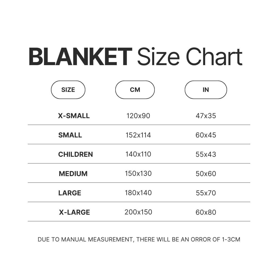 Blanket Size Chart - Ranma ½ Store