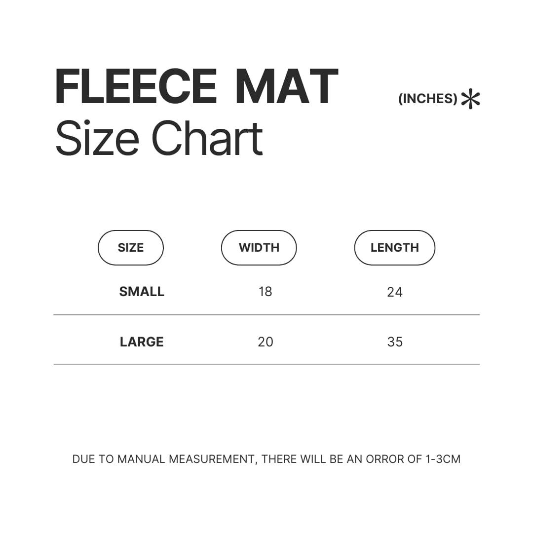 Fleece Mat Size Chart - Ranma ½ Store
