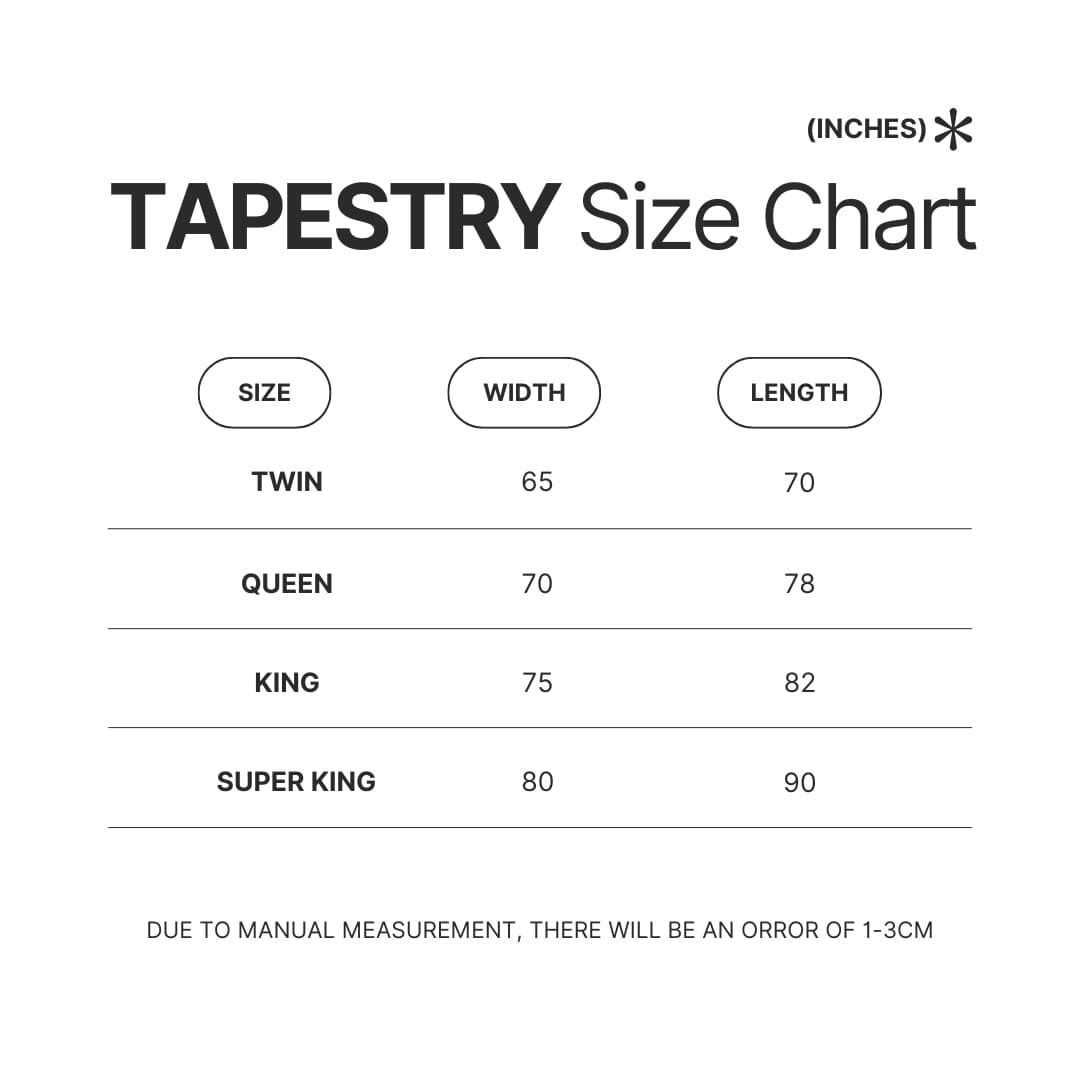 Tapestry Size Chart - Ranma ½ Store
