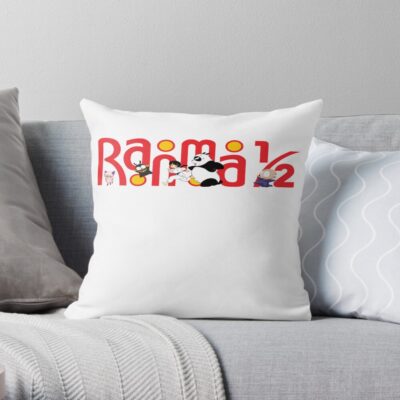 Ranma 1/2 Funny Logo Yellow Backround Throw Pillow