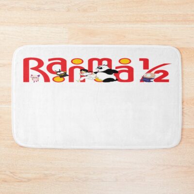 Ranma 1/2 Funny Logo Yellow Backround Bath Mat