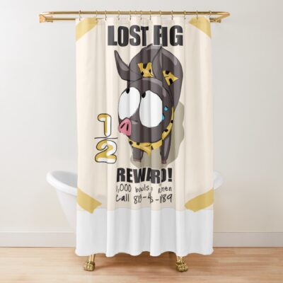 P Chan Ryoga Lost Pig Ranma 1/2 Shower Curtain