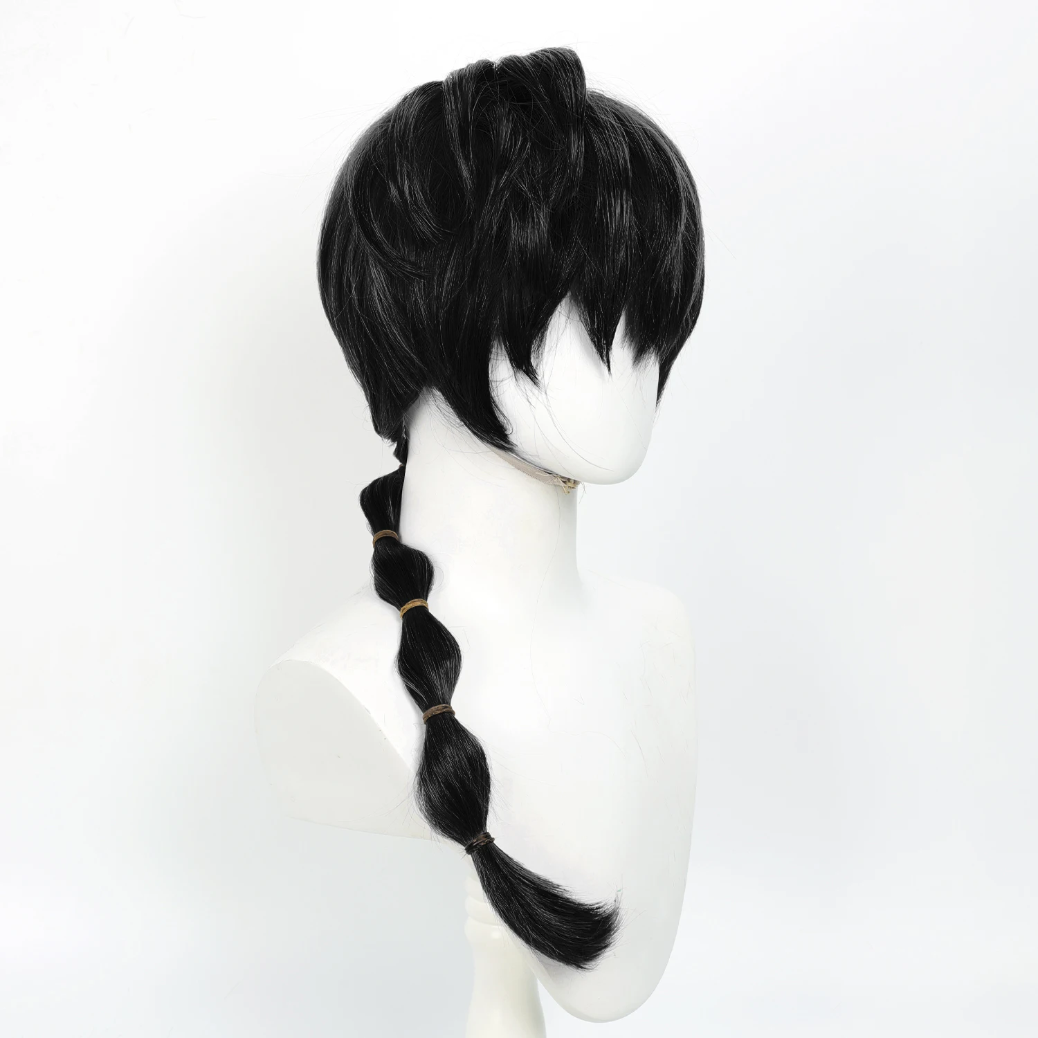 Anime Ranma 1/2 Saotome Ranma Cosplay Wig Black Rose Red - Image 5