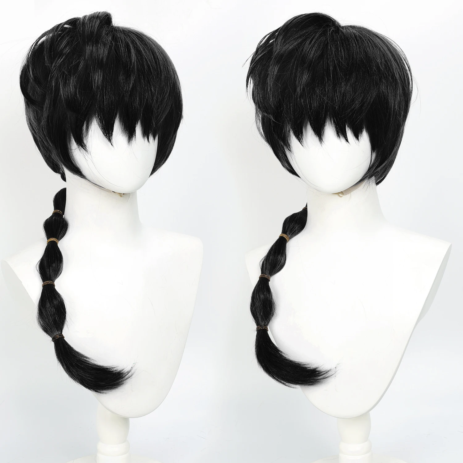 Anime Ranma 1/2 Saotome Ranma Cosplay Wig Black Rose Red - Image 4